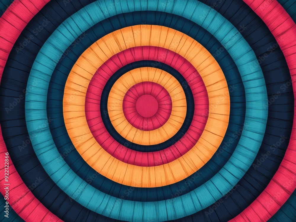 Poster mesmerizing circular pattern featuring a radiant radial symmetry and harmonious geometric design vib