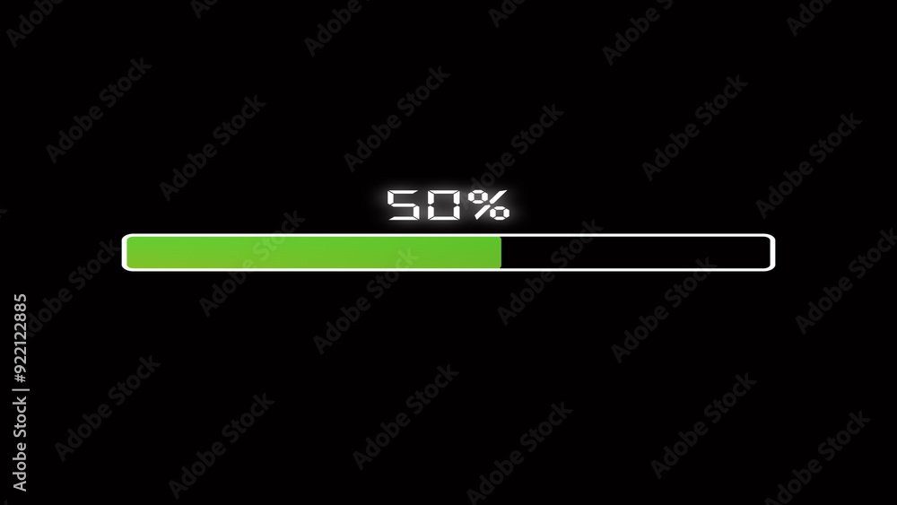 Poster loading bar progress icons. black. green. read. modern green loading bar. 4k. 3d