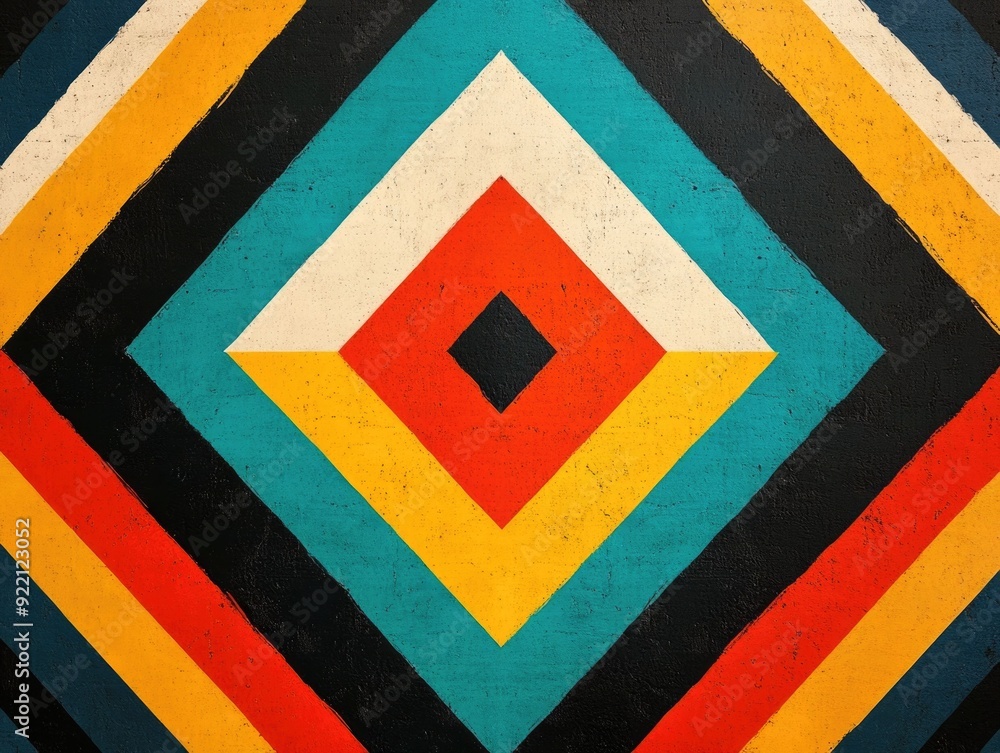 Poster mesmerizing abstract pattern featuring an intricate design of concentric triangles expanding outward