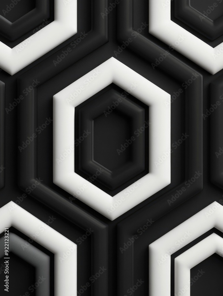 Aufkleber intricate and structured geometric pattern featuring a repeating design of interlocking hexagons and