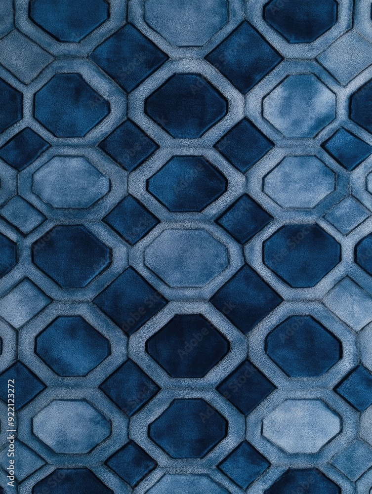 Poster captivating geometric patterns featuring intricate interlocking hexagons and diamonds creating a str