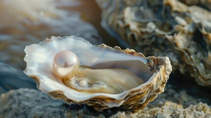 A single, perfect pearl in an open oyster, symbolizing the rare and valuable achievement of success