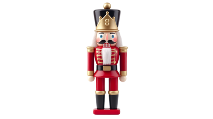 Regal toy soldier nutcracker, isolated on white background