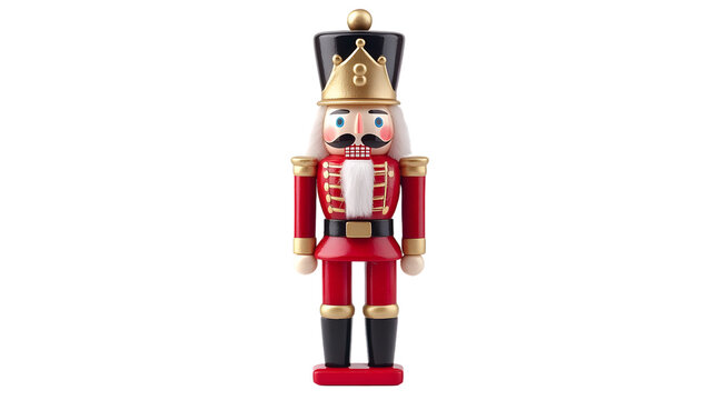 Regal toy soldier nutcracker, isolated on white background