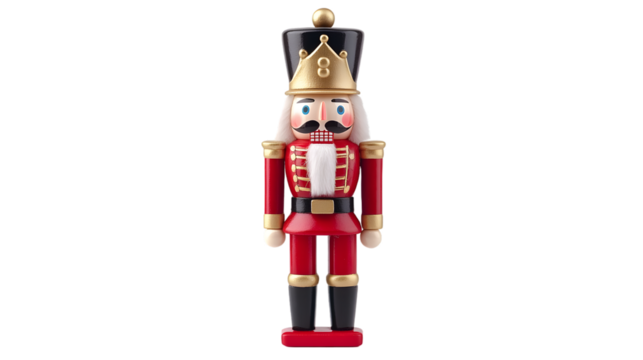 Regal toy soldier nutcracker, isolated on white background