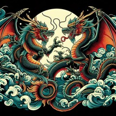 Obraz premium Dragon illustration,Dragon poster,Dragon banner,Dragon logo 