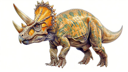 Fototapeta premium Triceratops: A Prehistoric Giant Roams Free 