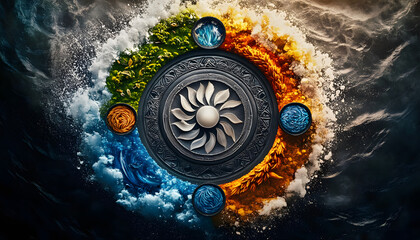 mandala depicting the four elements