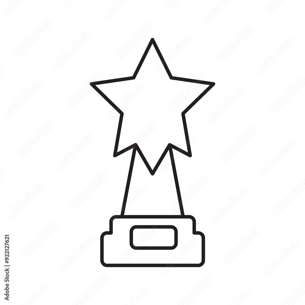 Poster star trophy vector icon. star prize icon linear illustration for web and app on white background..ep
