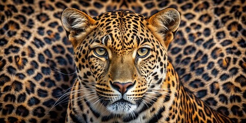 Obraz premium Cryptic Leopard Camouflage: Leopard markings blending seamlessly into a textured background, mimicking the animal's natural ability to conceal itself.