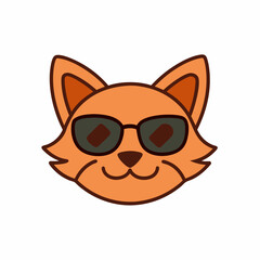 A cat's head wearing sunglasses art vector illustration
