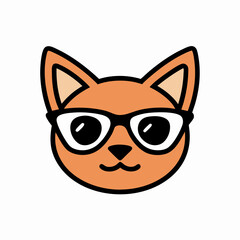 A cat's head wearing sunglasses art vector illustration