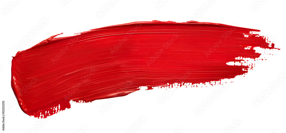Poster red stroke of paint isolated on transparent background