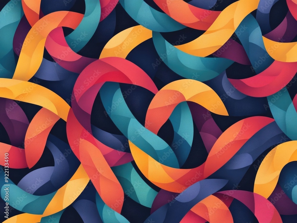 Poster mesmerizing geometric pattern featuring a seamless arrangement of tessellating shapes creating a vis