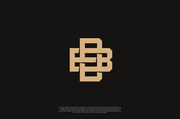 initial BD or DB letters overlapping interlock monogram logo line art  vintage style