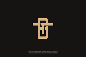 Fototapeta premium initial TB or BT letters overlapping interlock monogram logo line art vintage style