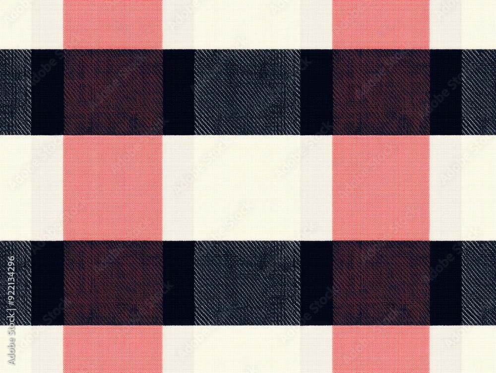 Poster vibrant geometric plaid pattern with intersecting horizontal and vertical lines in a classic retro c