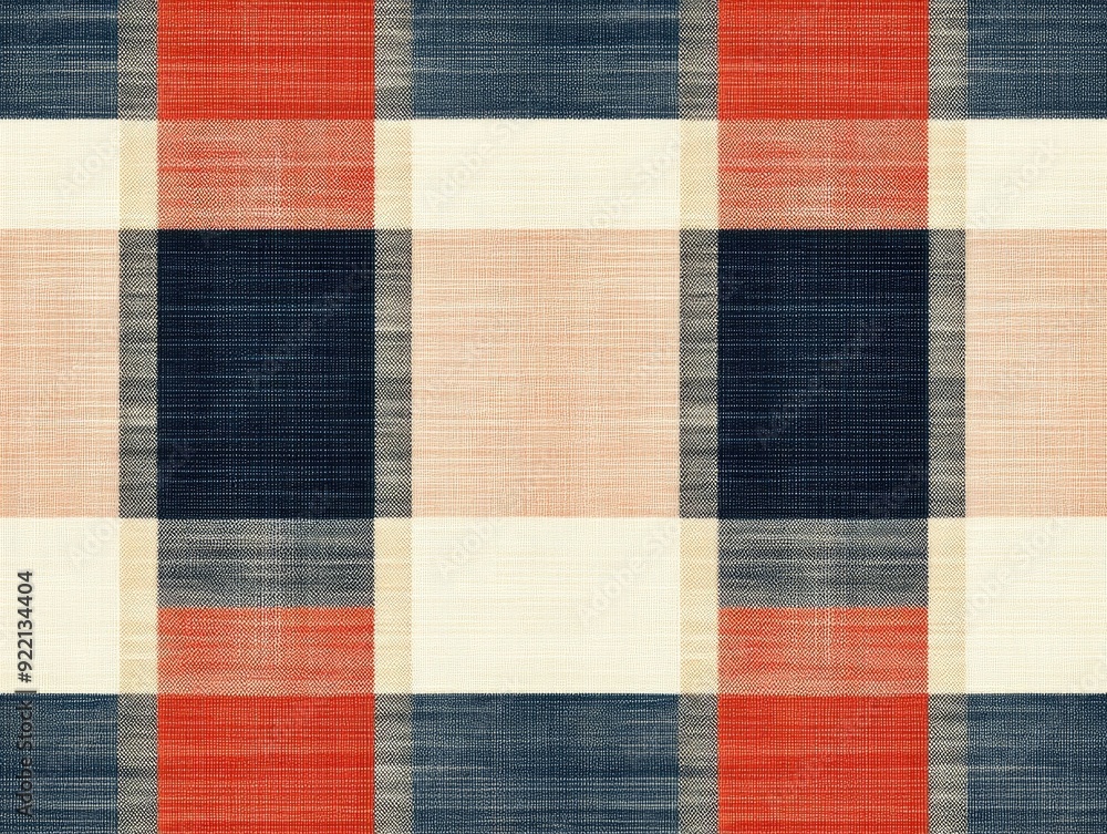 Poster intersecting horizontal and vertical lines creating a classic retro inspired plaid pattern with a ge