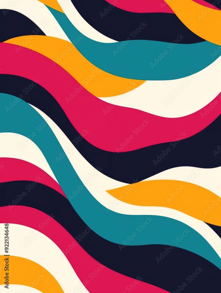 Poster captivating abstract background featuring a mesmerizing wavy grid pattern with overlapping retro ins
