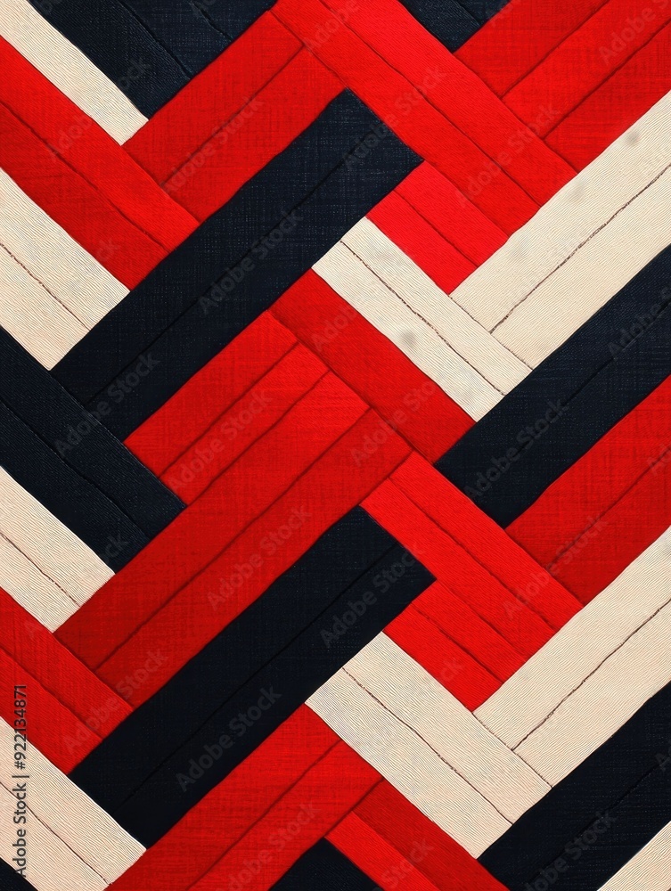 Poster intersecting vertical and horizontal stripes forming classic and retro inspired geometric patterns w