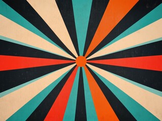 Captivating abstract composition featuring a radiating pattern of concentric geometric shapes in a bold vibrant color palette  The intricate design creates a mesmerizing