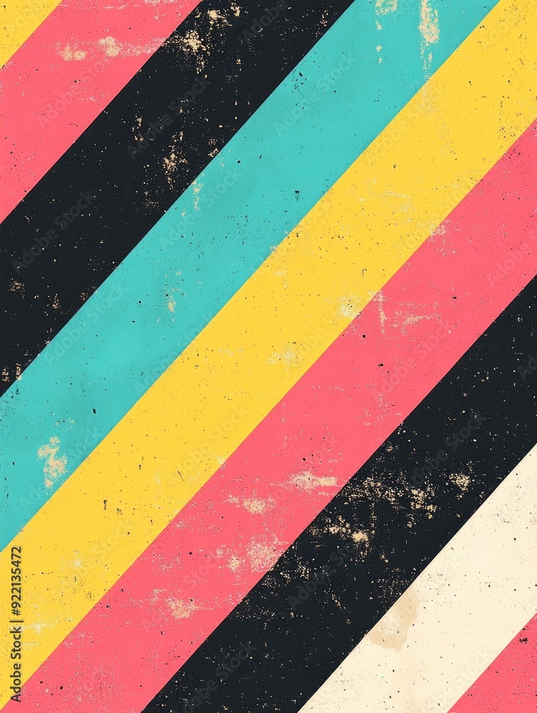 Poster faded checkerboard pattern with diagonal lines in a retro minimalist geometric design monochrome col