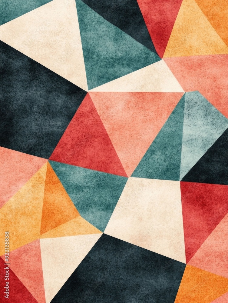 Poster muted tones star shaped geometric pattern with intersecting lines creating a visually striking and e