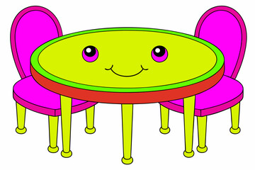 A Dining table art vector illustration