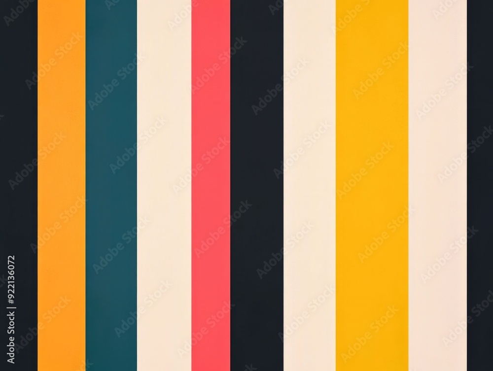 Poster striking abstract composition featuring a grid of vertical and diagonal lines creating a retro inspi