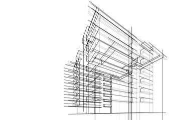 Architectural background vector 3d illustration