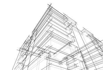 Architectural background vector 3d illustration