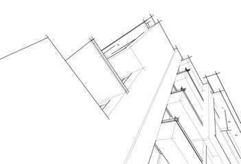 Architectural background vector 3d illustration