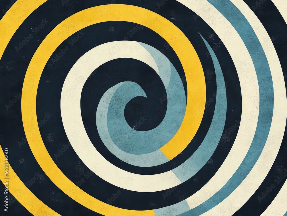 Poster elegant and soothing geometric circular patterns in muted color shades with expanding lines creating