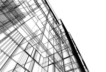 Architectural background vector 3d illustration