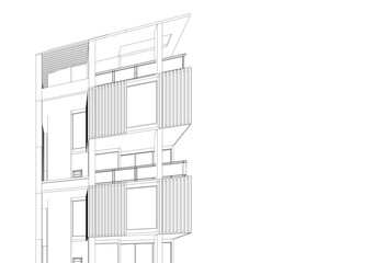 Architectural background vector 3d illustration