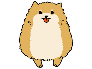 ポメラニアン　ゆるい手描きイラスト