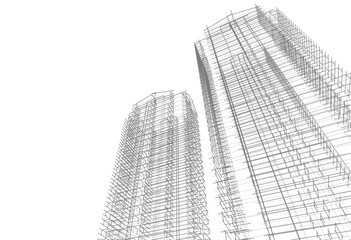 Architectural background vector 3d illustration