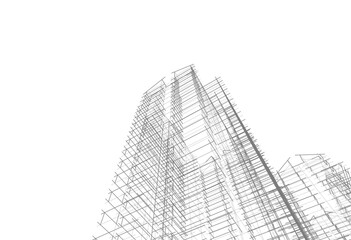 Architectural background vector 3d illustration