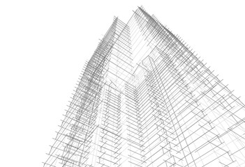 Architectural background vector 3d illustration