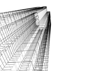 Architectural background vector 3d illustration