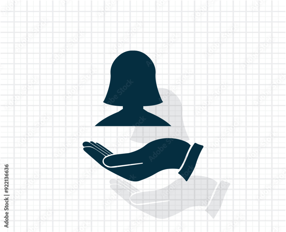 Poster vector dark color icon with shadow on light checkered background