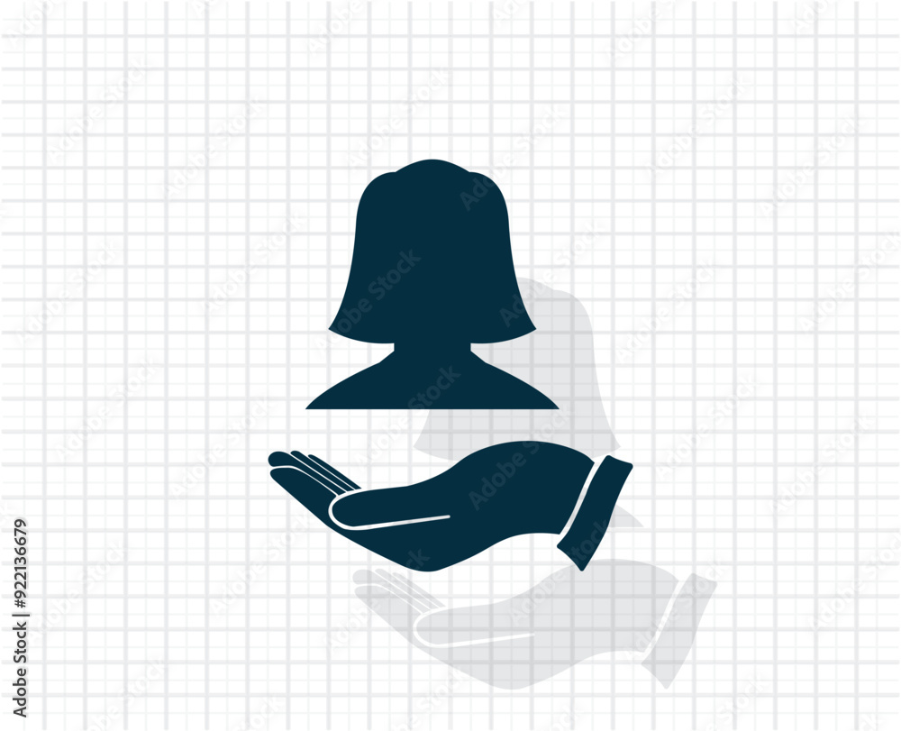 Poster vector dark color icon with shadow on light checkered background