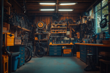 Fototapeta premium Bike workshop