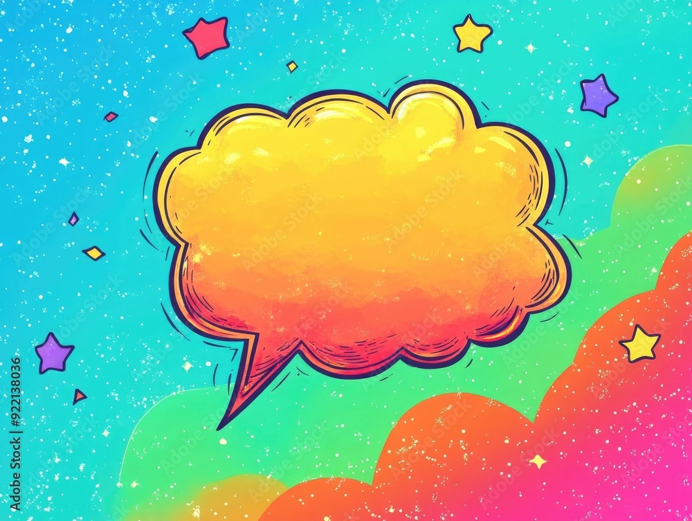 Poster expressive and fun handdrawn speech bubble with dotted line outline this cheerful graphic element ca