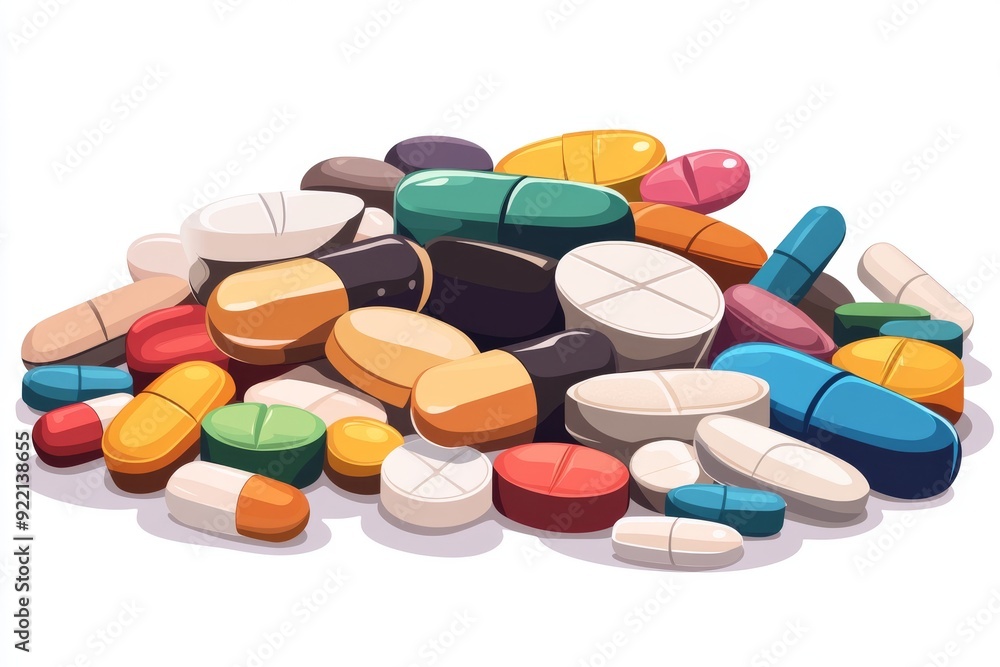 Aufkleber a minimalist and serene image of white pill bottles standing in a row on a clean neutral background 