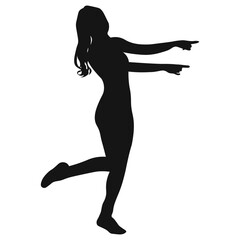 man in jacket pointing up vector silhouette