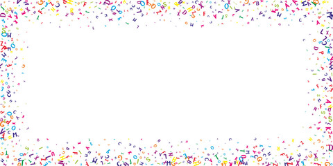 Falling letters of English language. Colorful