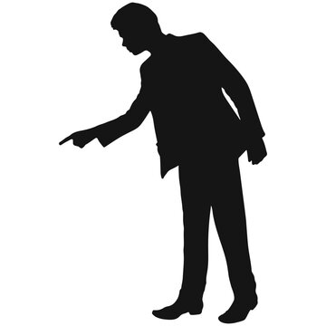 recommend clip art: man in jacket pointing up vector silhouette