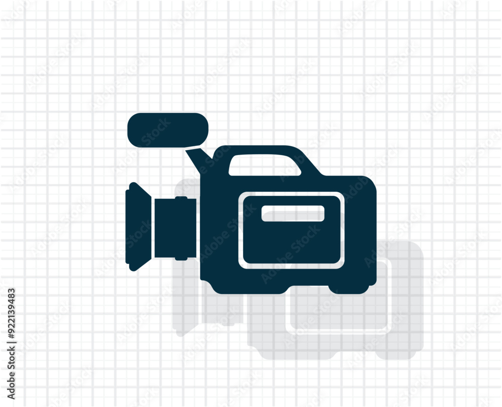 Poster vector dark color icon with shadow on light checkered background