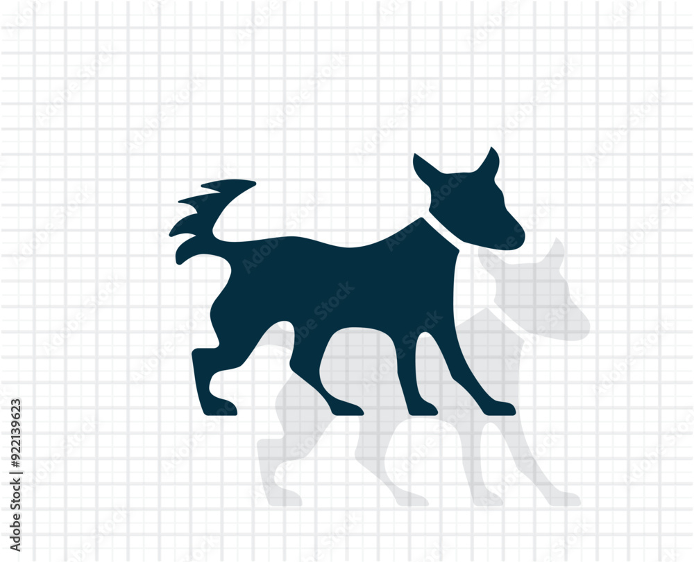 Poster vector dark color icon with shadow on light checkered background